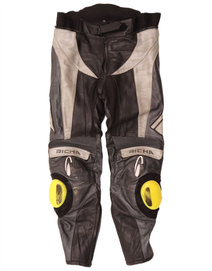 Pantaloni in pelle da uomo Richa EU 52 Large W34 L29 Colorblock nero