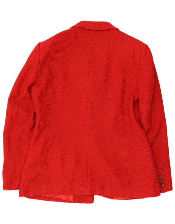 Giacca blazer da donna a 3 bottoni Stefanel UK 14 lana rossa media
