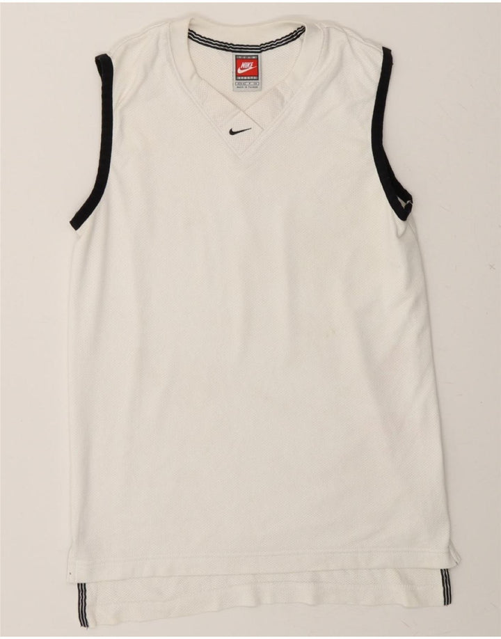 NIKE Womens Vest Top US 4/6 Small White Polyester Vintage Nike and Second-Hand Nike from Messina Hembry 