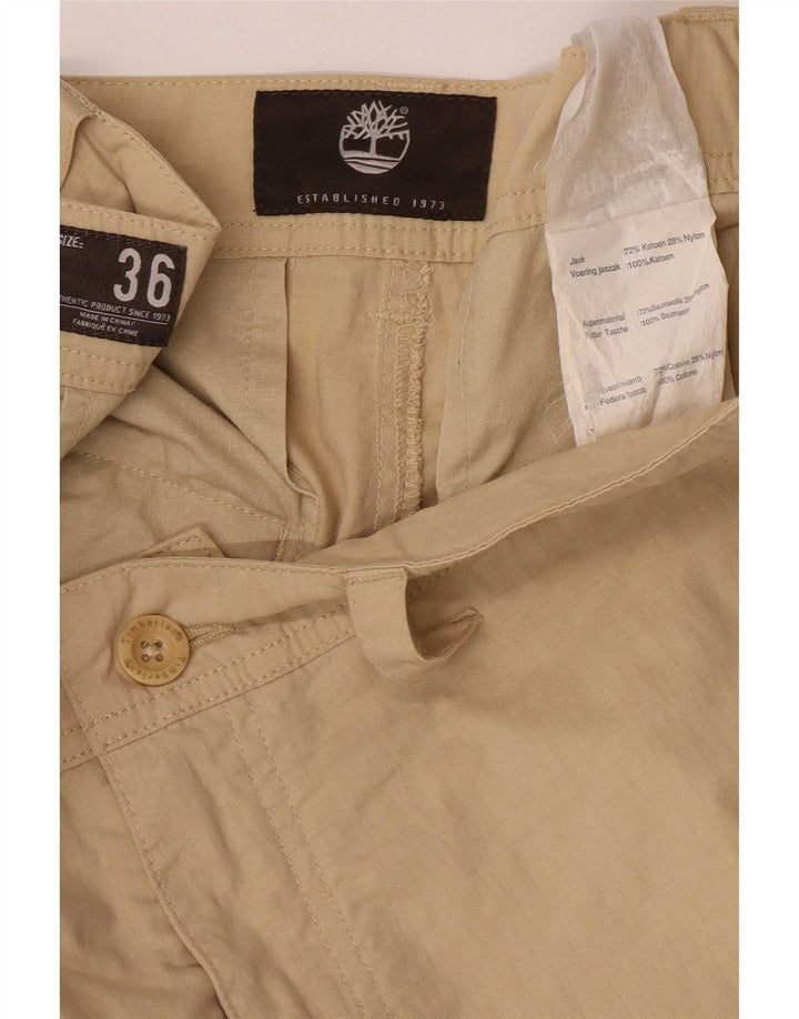 Pantaloncini cargo da uomo Timberland W36 Large in cotone beige