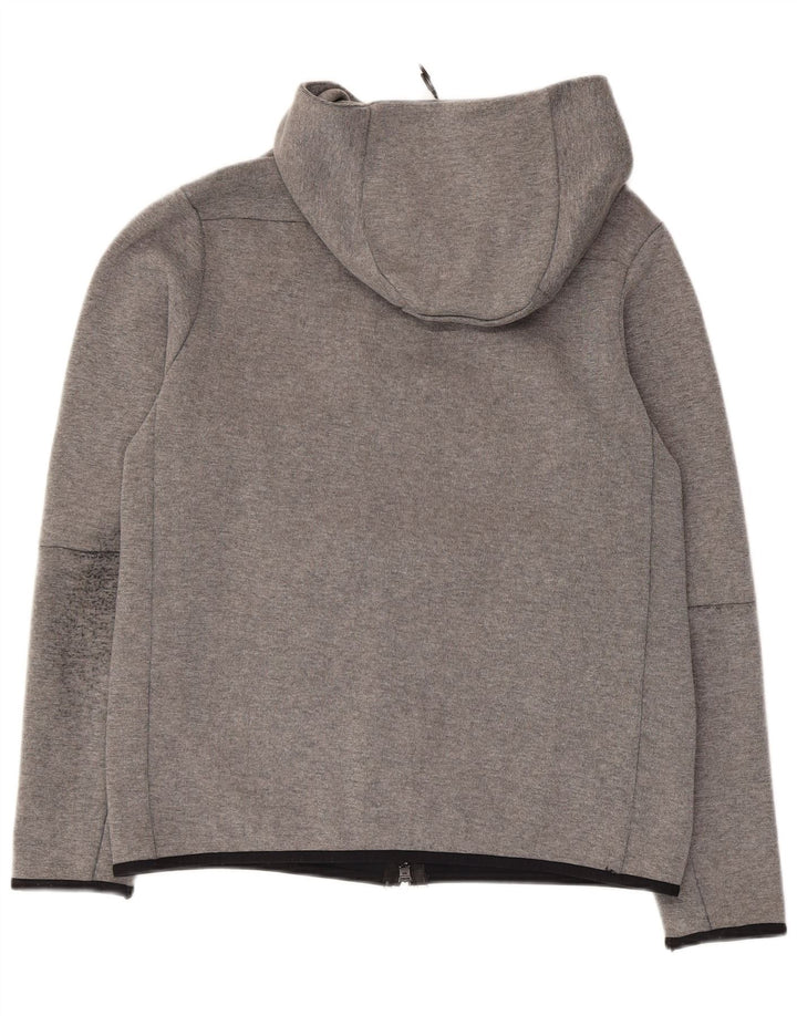 Felpa con cappuccio e zip Nike da uomo in cotone grigio medio