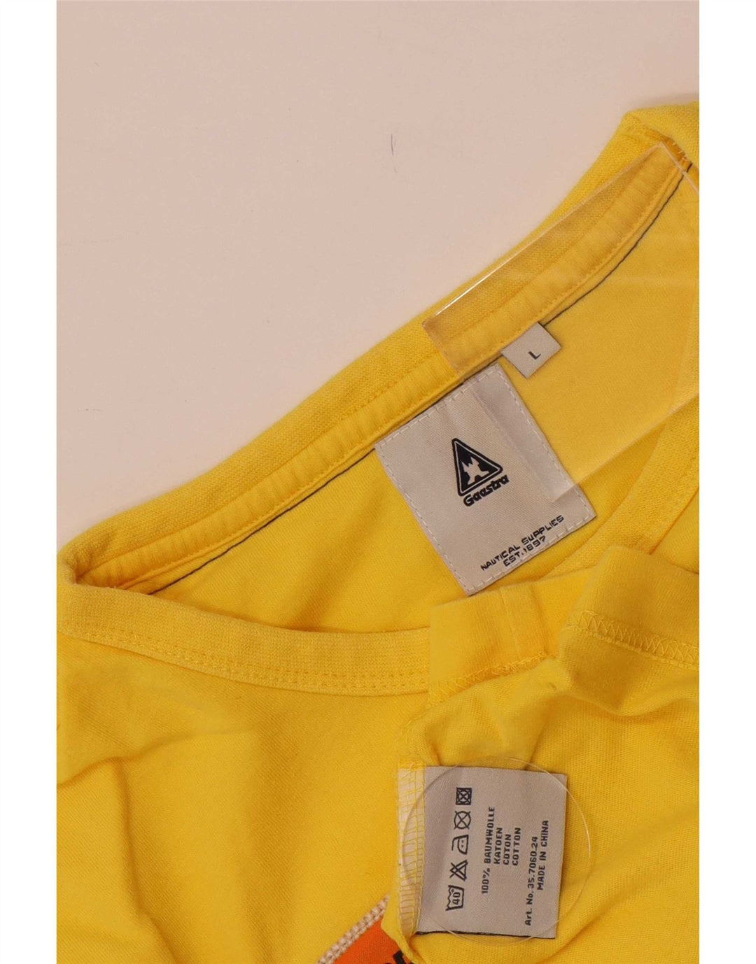 T-shirt grafica da uomo Gaastra Top grande in cotone giallo