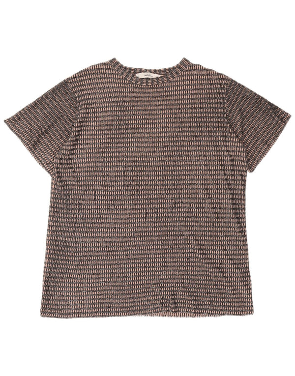 T-shirt oversize da donna Zara UK 14 poliestere a righe nere medie