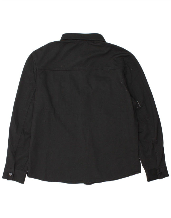 Camicia overshirt da uomo Zara grande in poliestere nero
