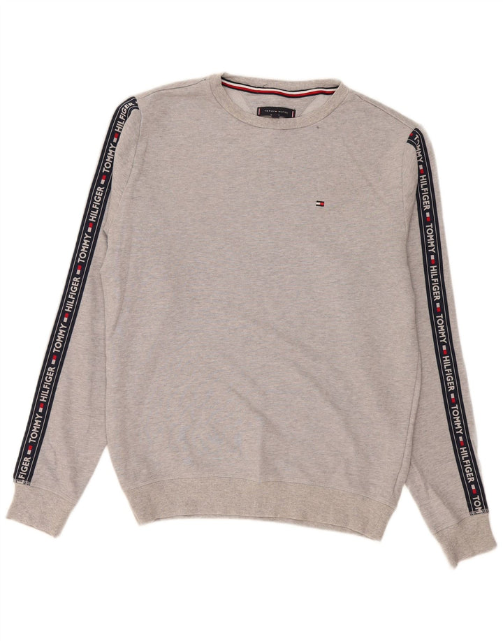 Felpa grafica da uomo Tommy Hilfiger Maglione grigio medio color block