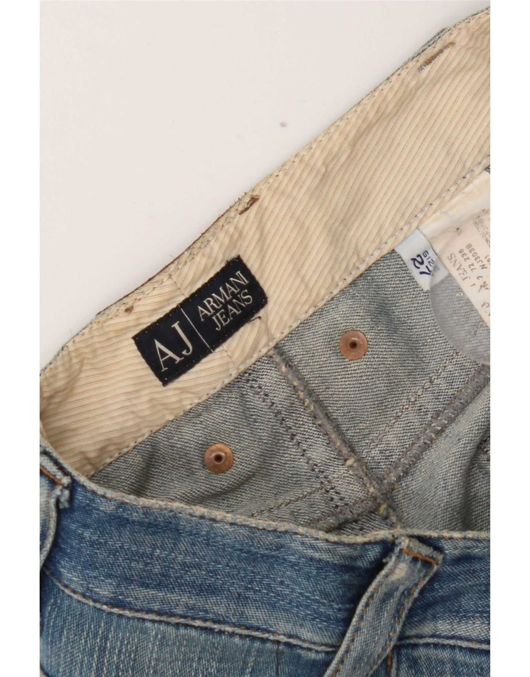 Jeans dritti da donna Armani W27 L31 cotone blu