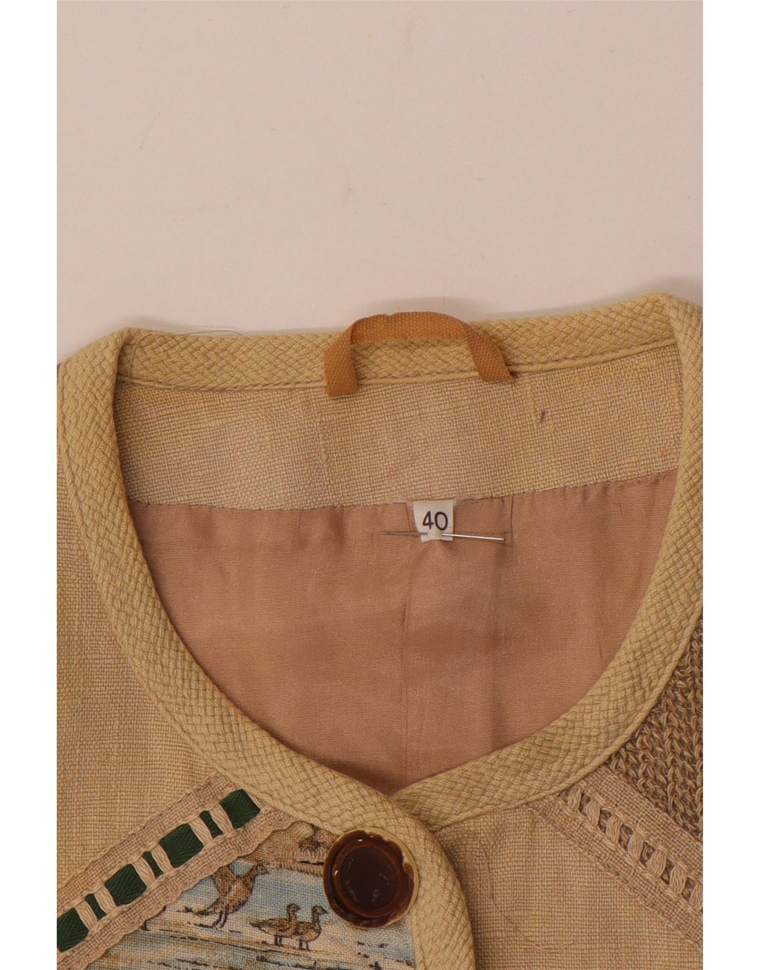 Giacca blazer oversize a 5 bottoni vintage da donna EU 40 beige medio