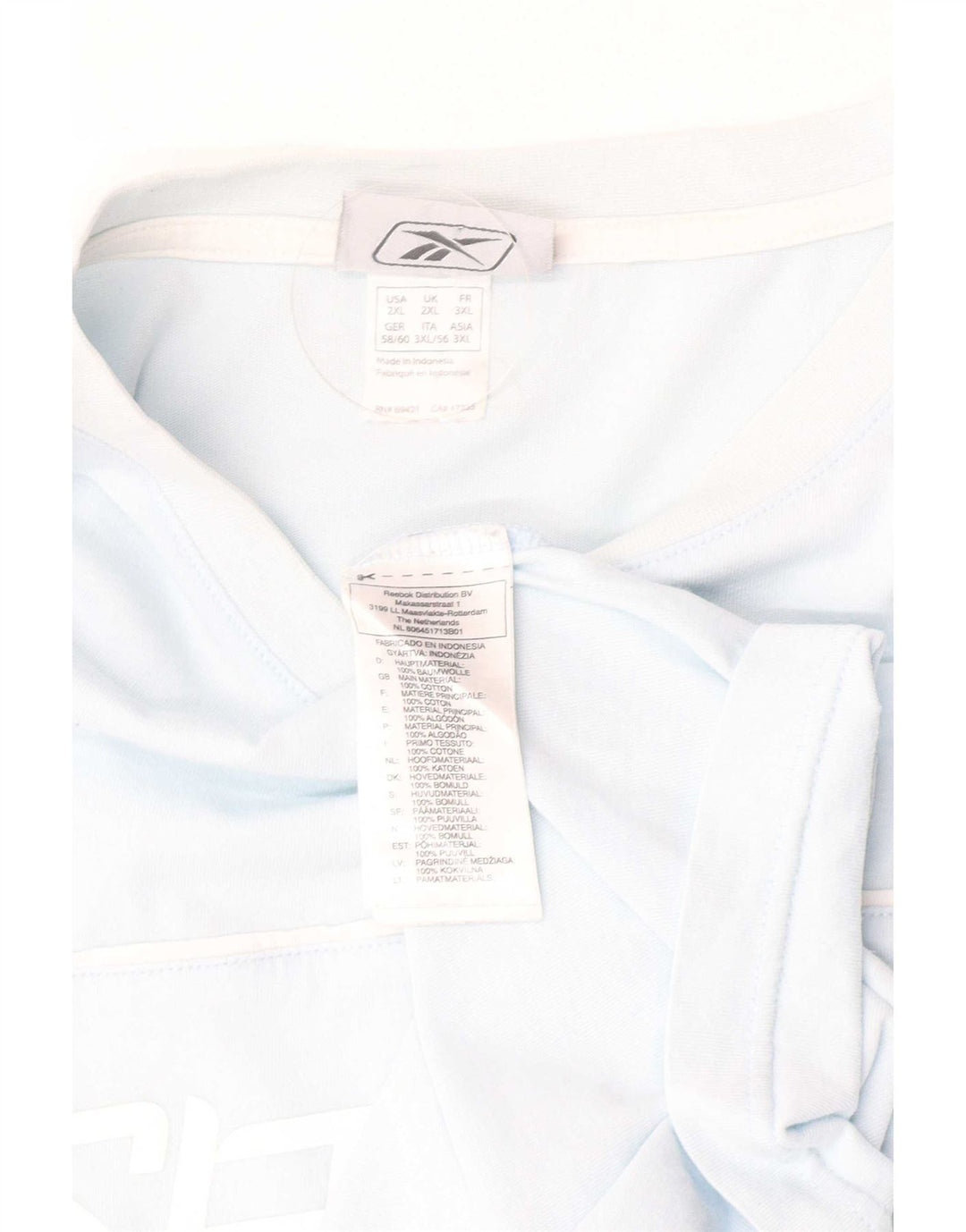 T-shirt grafica da uomo Reebok Top 2XL in cotone blu
