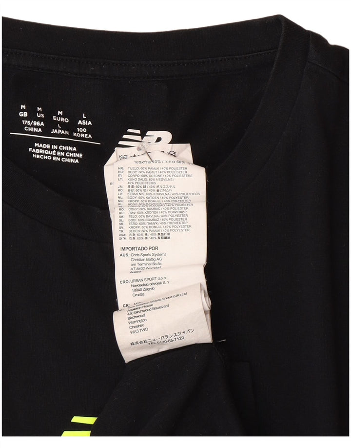 T-shirt grafica da uomo New Balance Top in cotone nero medio