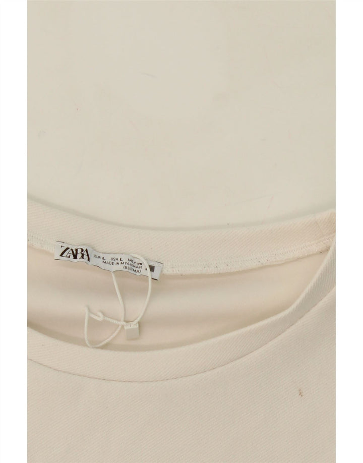 ZARA Womens Shift Dress UK 16 Large White Polyester Vintage Zara and Second-Hand Zara from Messina Hembry 