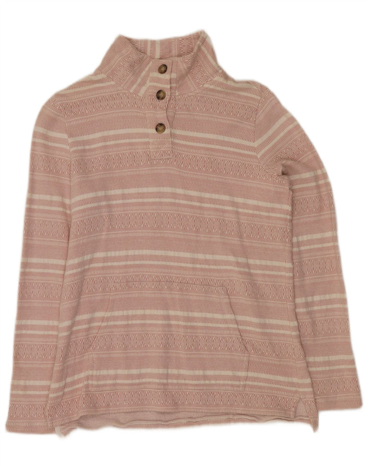 FAT FACE Felpa oversize da donna Maglione UK 8 Small Pink Striped