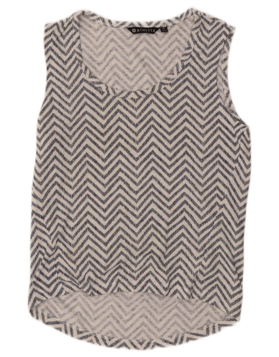 Camicetta senza maniche da donna Athleta UK 6 XS Bianco Chevron Modal