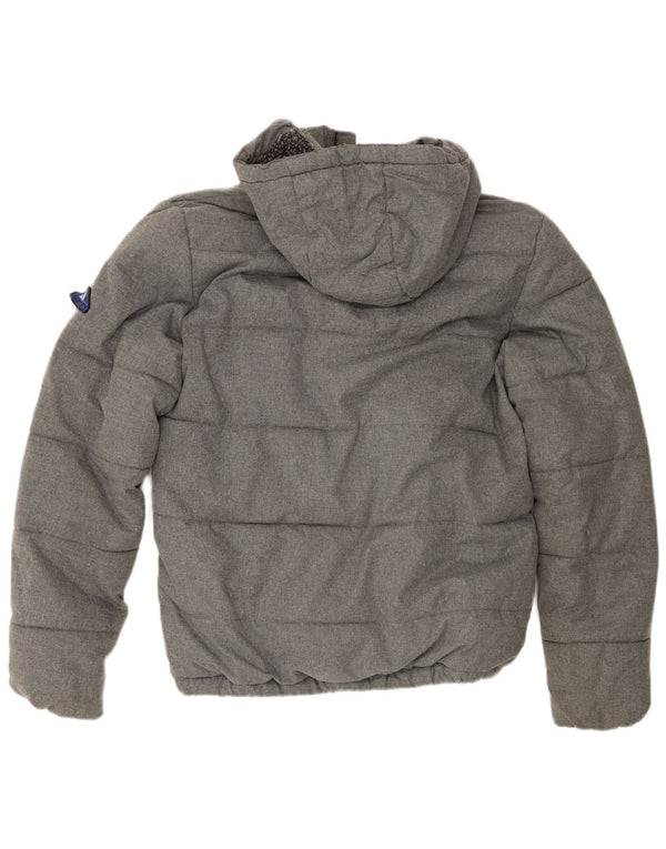 Giacca imbottita con cappuccio da uomo Superdry UIK 38 poliestere grigio medio