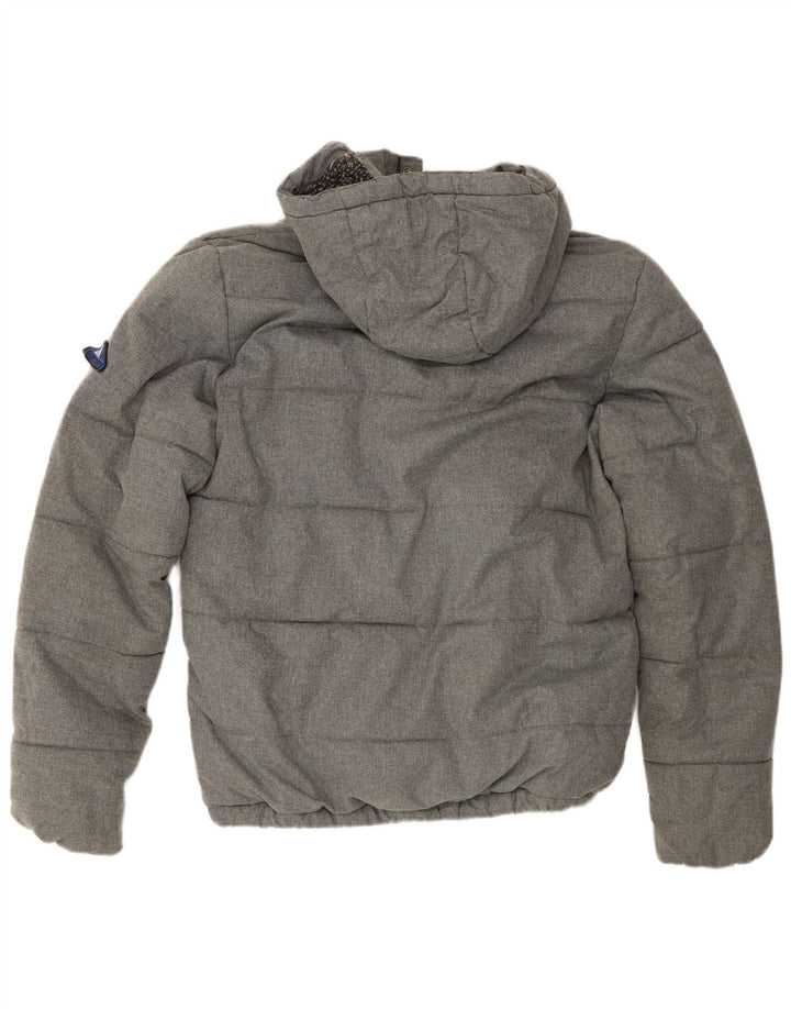 Giacca imbottita con cappuccio da uomo Superdry UIK 38 poliestere grigio medio