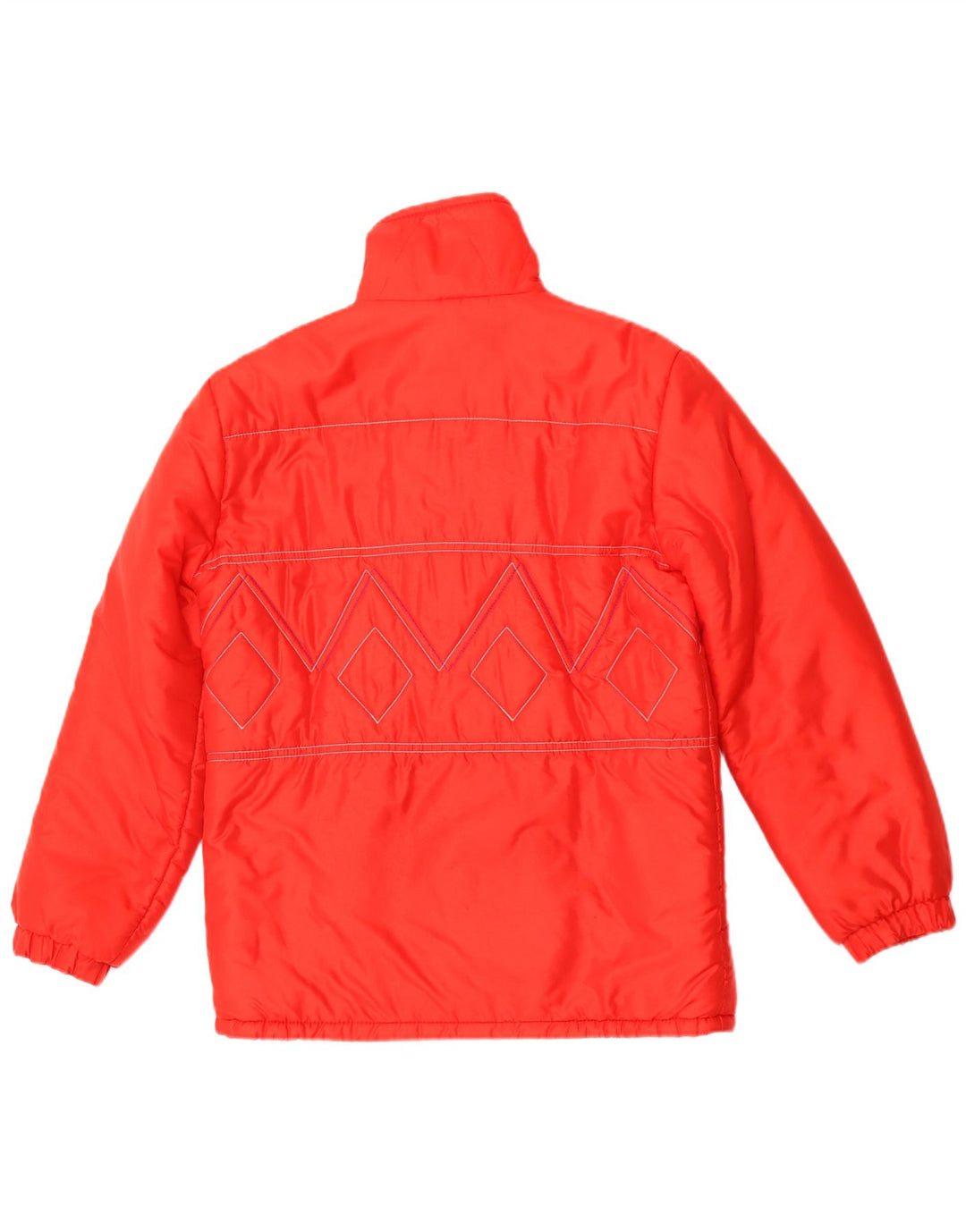 Giacca imbottita da uomo vintage UK 36 piccola rossa geometrica