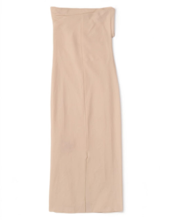 Abito senza spalline da donna Zara UK 14 Viscosa bianca media