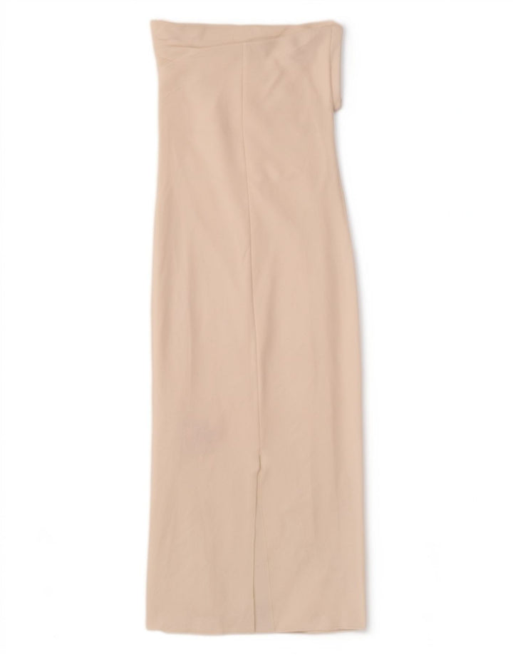Abito senza spalline da donna Zara UK 14 Viscosa bianca media