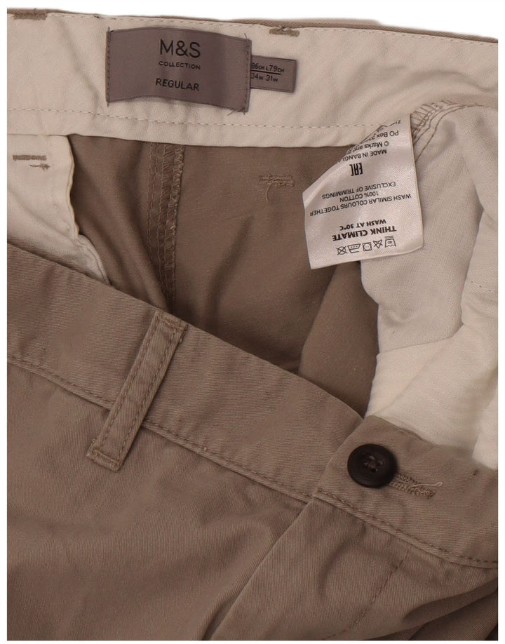 Pantaloni chino vestibilità regolare da uomo Marks & Spencer W34 L31 cotone grigio
