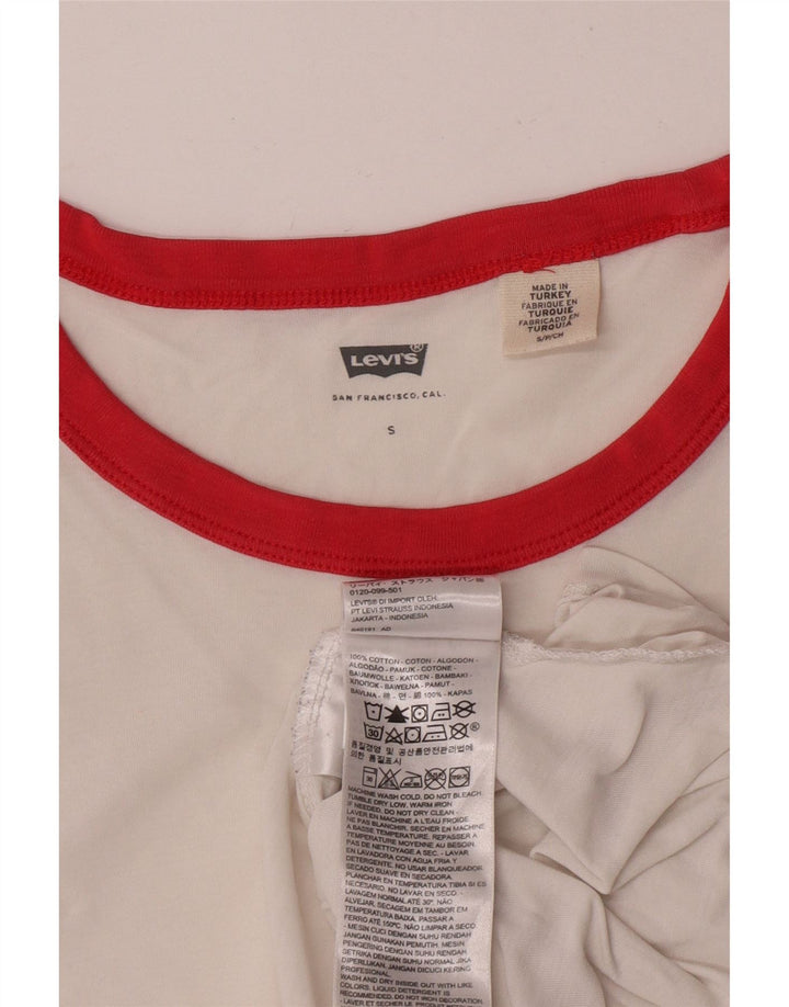 T-shirt da donna Levi's Top UK 10 piccola in cotone bianco