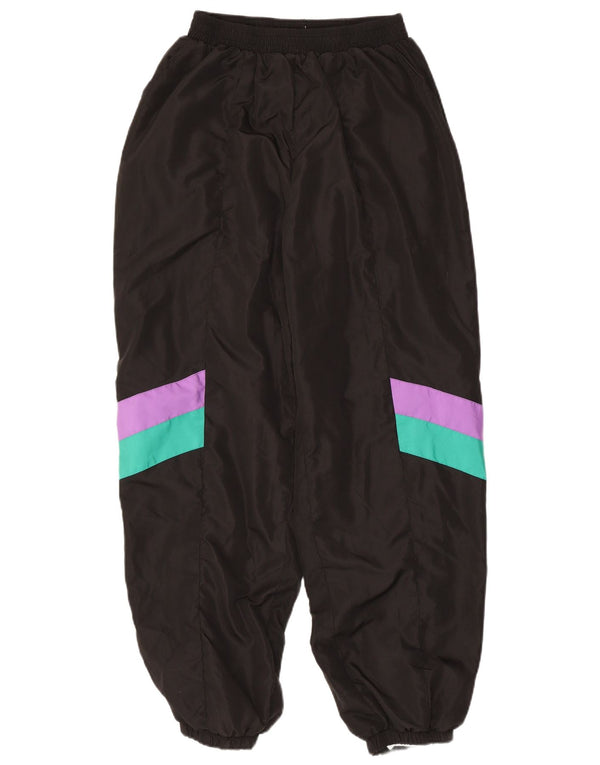 Vintage Mens Loose Fit Full Tracksuit Small  Black Colourblock Polyester