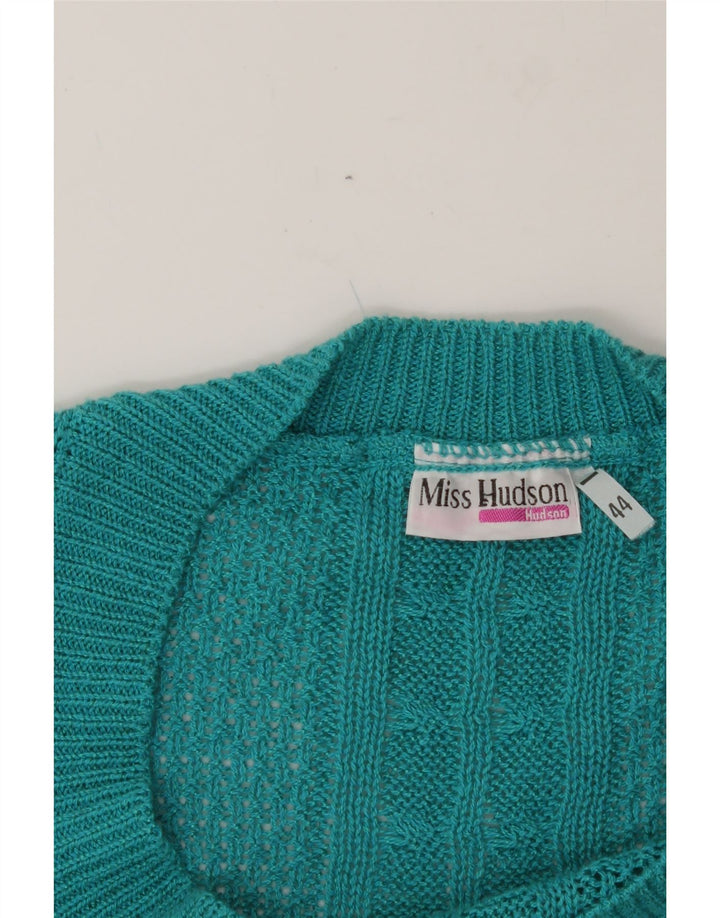VINTAGE Womens V-Neck Jumper Sweater EU 44 XL Turquoise Vintage Vintage and Second-Hand Vintage from Messina Hembry 