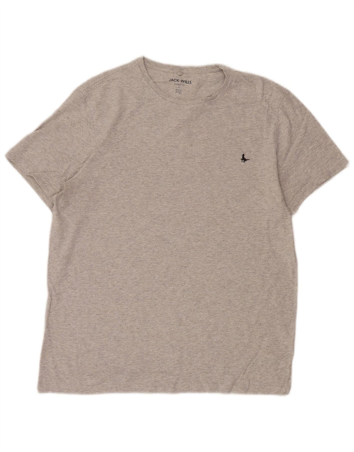 T-shirt da uomo dalla vestibilità classica Jack Wills Top grande in cotone grigio