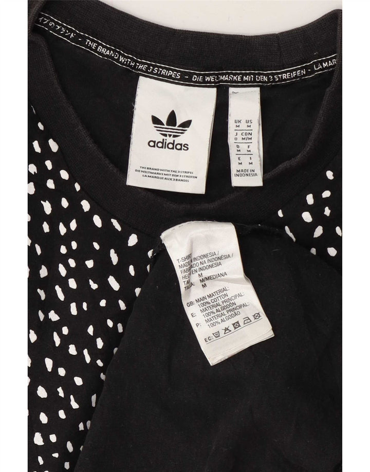 T-shirt da uomo Adidas Top in cotone maculato nero medio