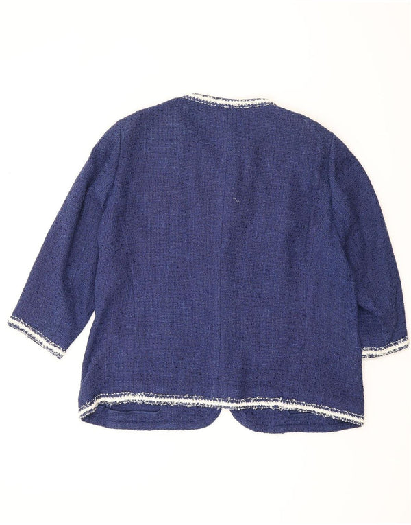 Giacca Blazer Donna Manica 3/4 Luisa Spagnoli IT 50 XL Viscosa Blu Navy