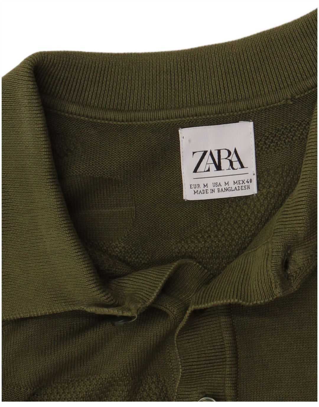 Polo Zara da uomo media kaki mimetica