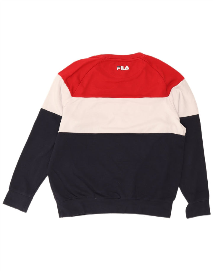 Fila Felpa grafica da uomo Maglione UK 14 Medium Multicolor Colourblock