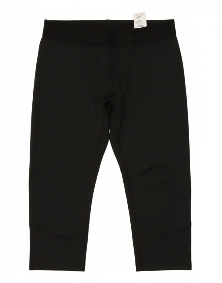 REEBOK Mens Graphic Capri Leggings XL  Black Polyester