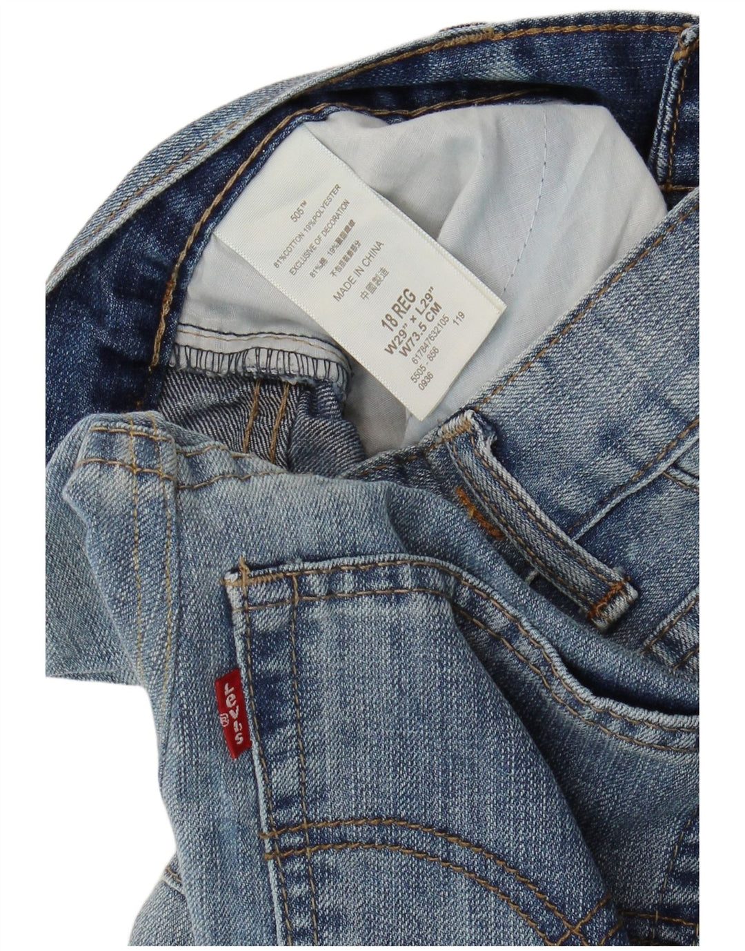 LEVI'S Jeans 505 affusolati per ragazze 15-16 anni W29 L29 Cotone blu