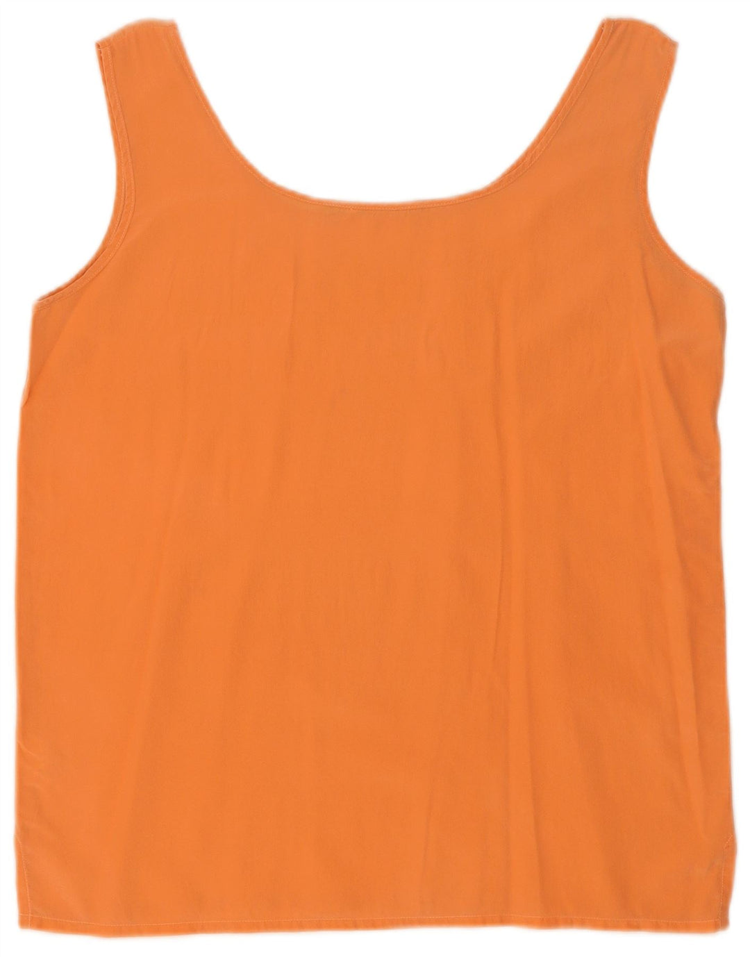 Top camicetta senza maniche vintage da donna UK 14 seta arancione media