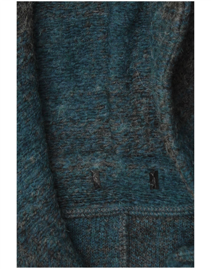 Montgomery con cappuccio da donna vintage UK 16 grande quadretto turchese