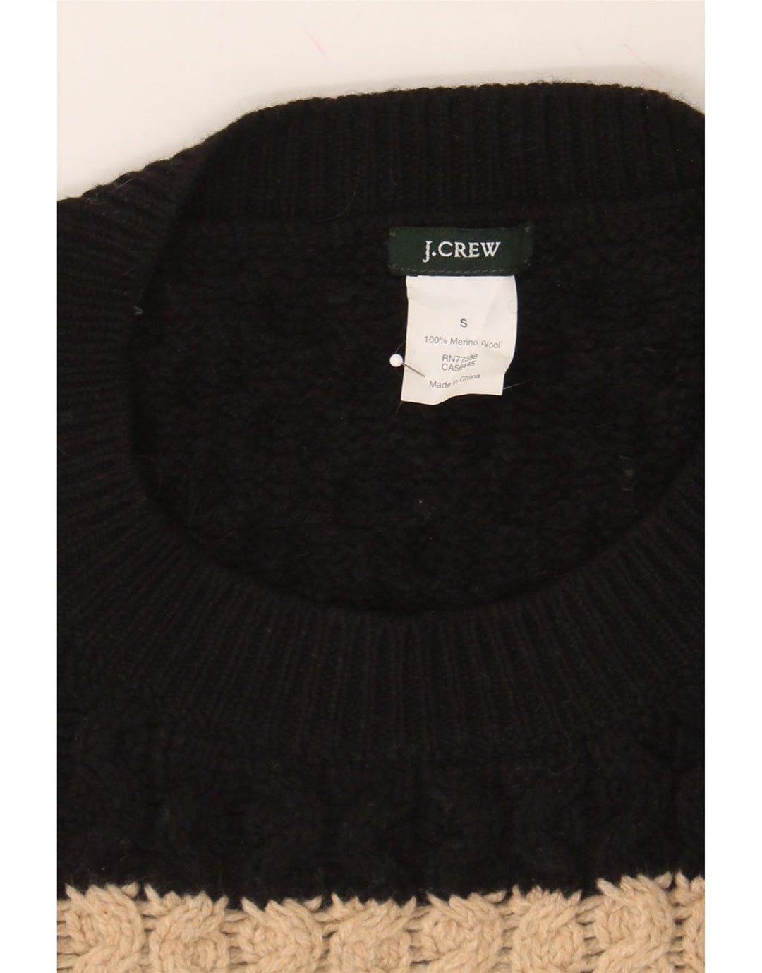 J. CREW Womens Crew Neck Jumper Sweater UK 10 Small Black Striped Vintage J. Crew and Second-Hand J. Crew from Messina Hembry 