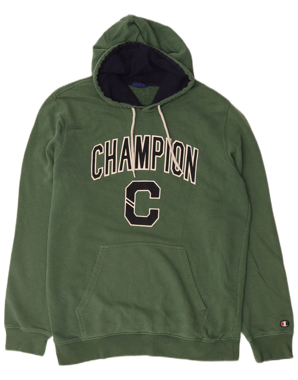 Felpa con cappuccio grafica da uomo Champion XL in cotone verde