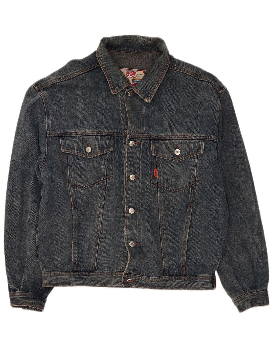 Giacca in denim da uomo con zip UK 40 grande blu