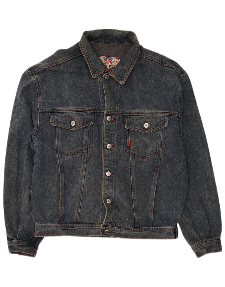 Giacca in denim da uomo con zip UK 40 grande blu