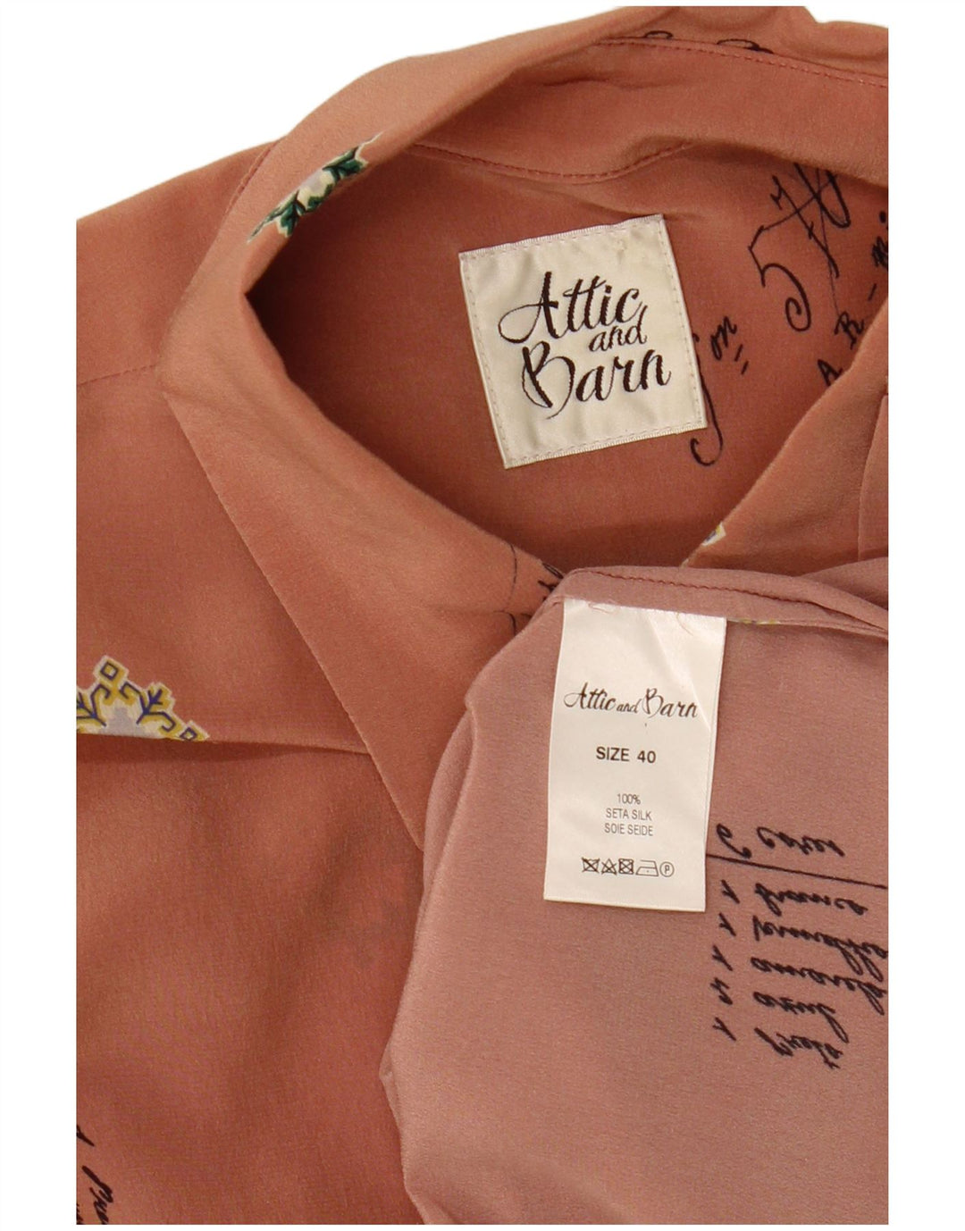 Camicetta da donna con motivo astratto Attic And Barn EU 40 Seta rosa media