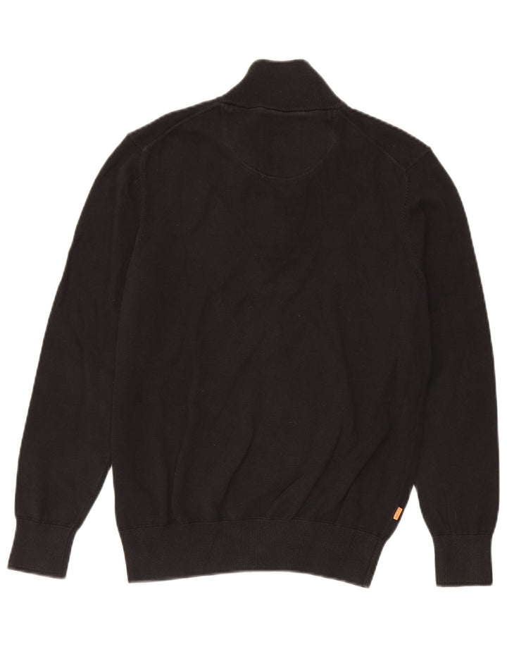 Timberland Maglione da uomo con zip e collo piccolo in cotone nero