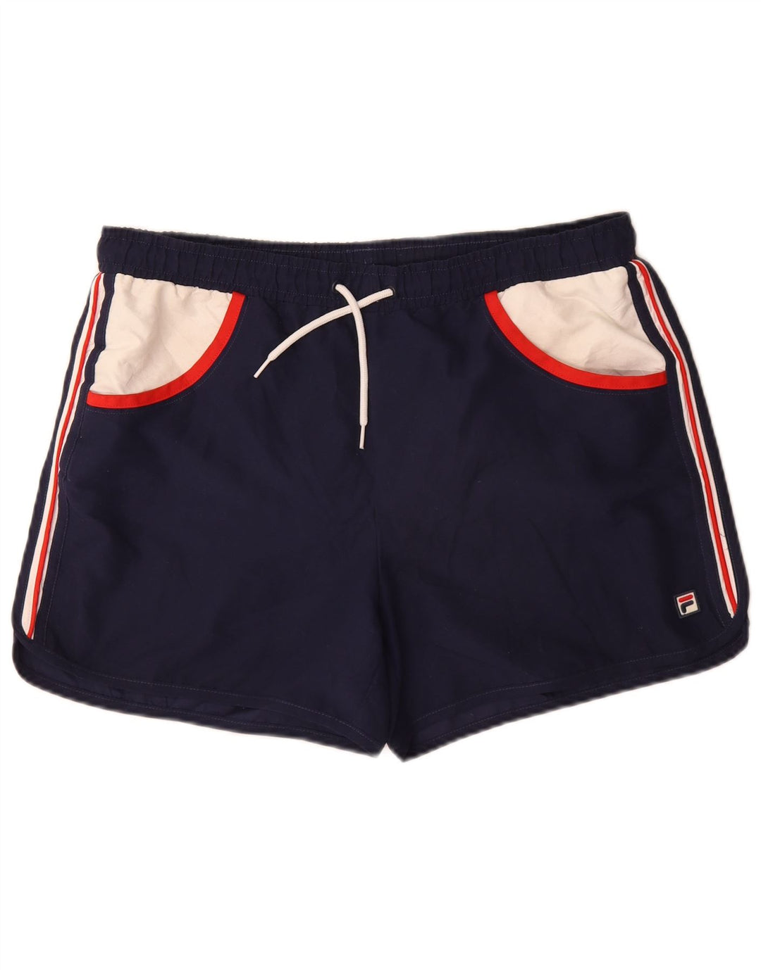 Pantaloncini da bagno da uomo Fila Large in poliestere color block blu navy