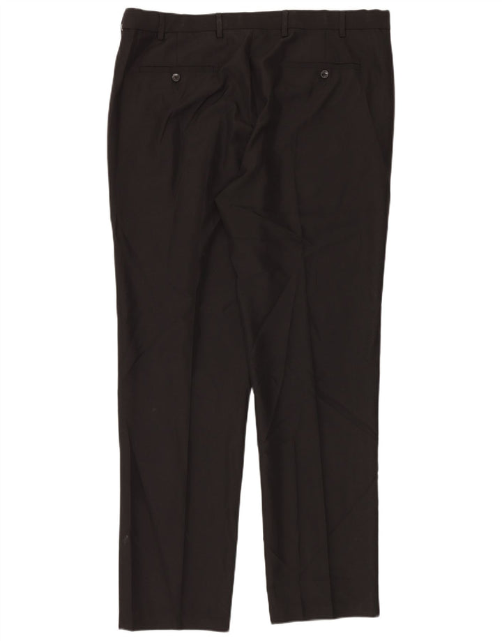 Pantaloni da abito vestibilità regolare da uomo Marks & Spencer W40 L33 poliestere nero