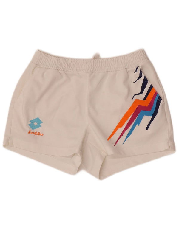 Pantaloncini sportivi da donna Lotto UK 12 Medium White Geometric