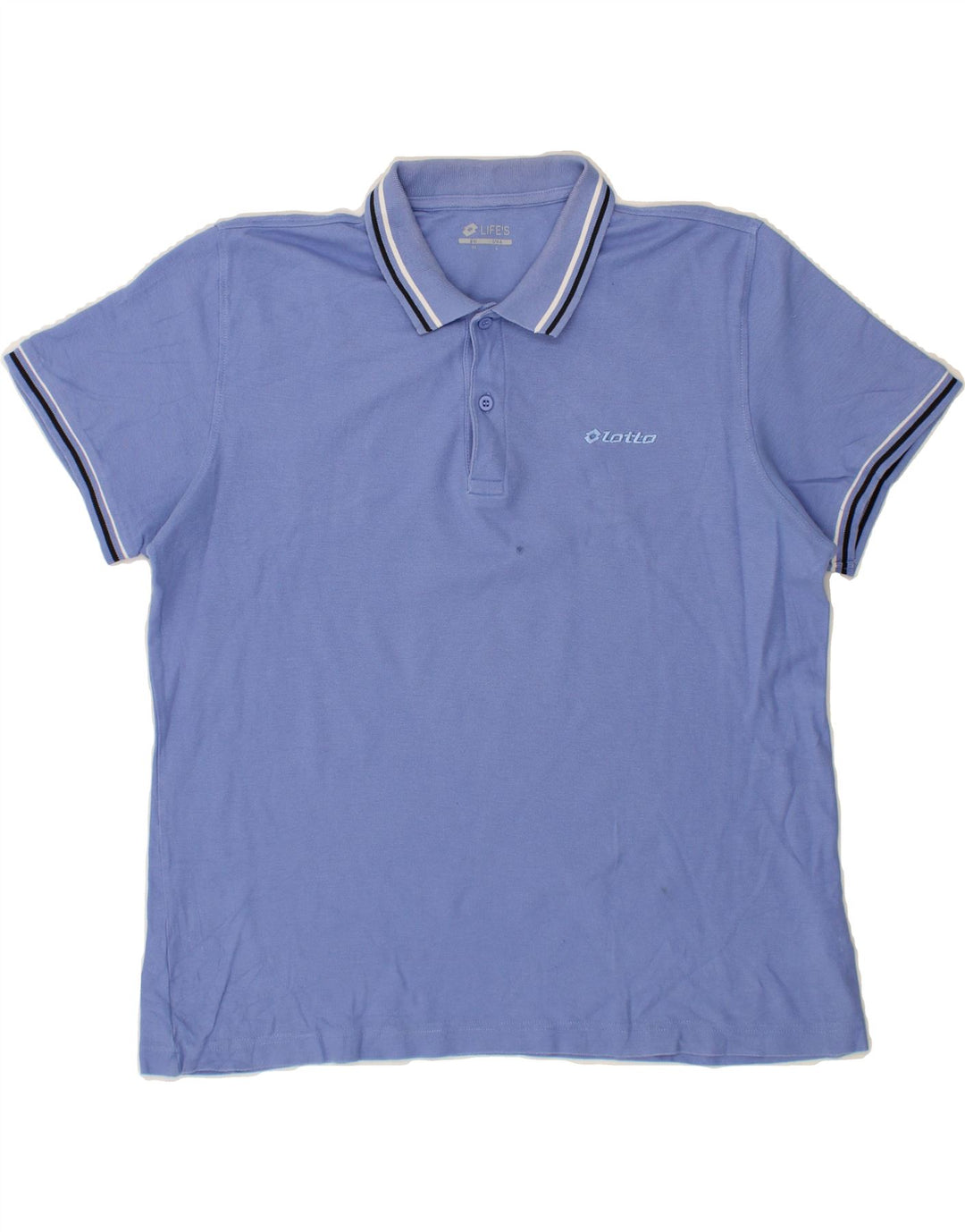 LOTTO Mens Polo Shirt Large Blue Cotton Vintage Lotto and Second-Hand Lotto from Messina Hembry 