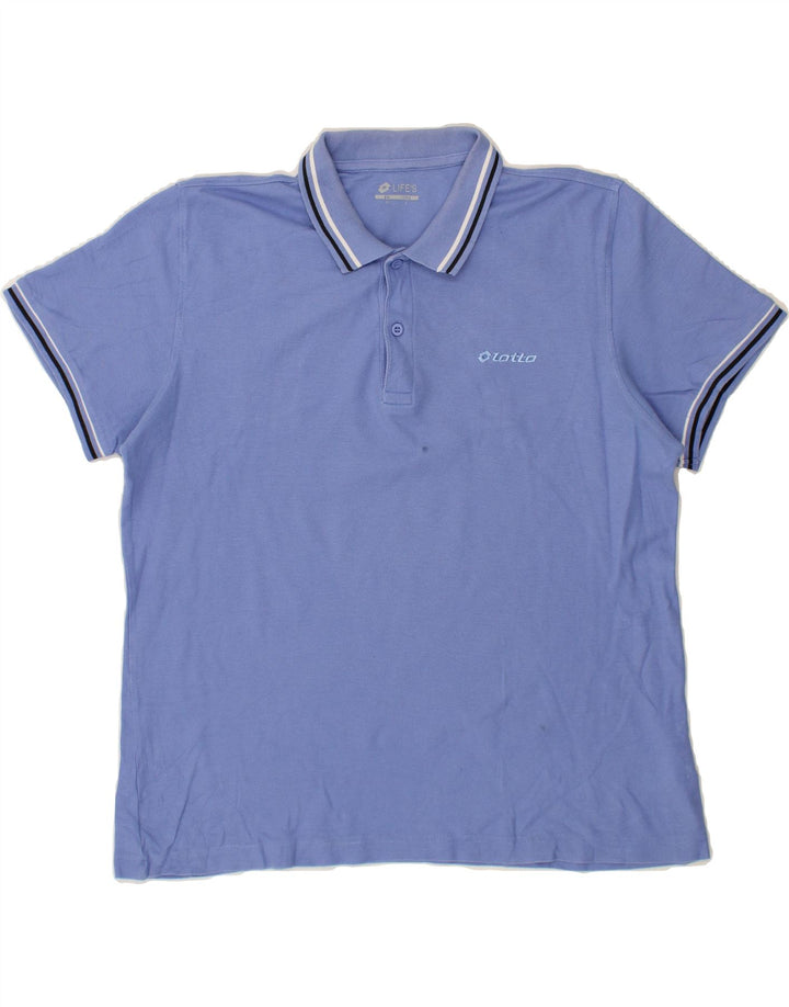 LOTTO Mens Polo Shirt Large Blue Cotton Vintage Lotto and Second-Hand Lotto from Messina Hembry 