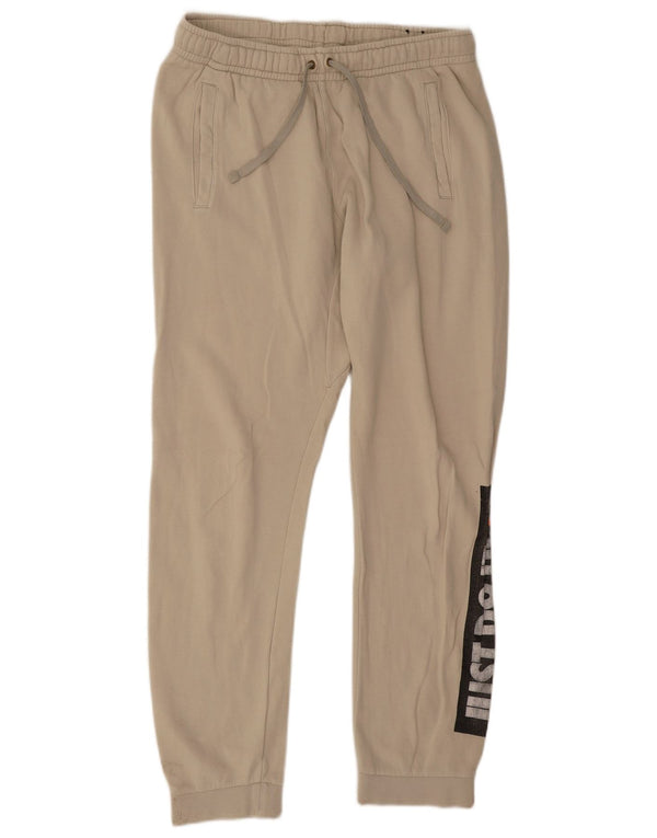 Pantaloni da tuta con grafica Nike da uomo, pantaloni da jogging, grandi, in cotone beige