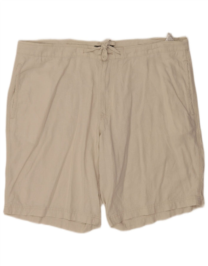 Pantaloncini chino da uomo Marks & Spencer W42 2XL Beige Lino