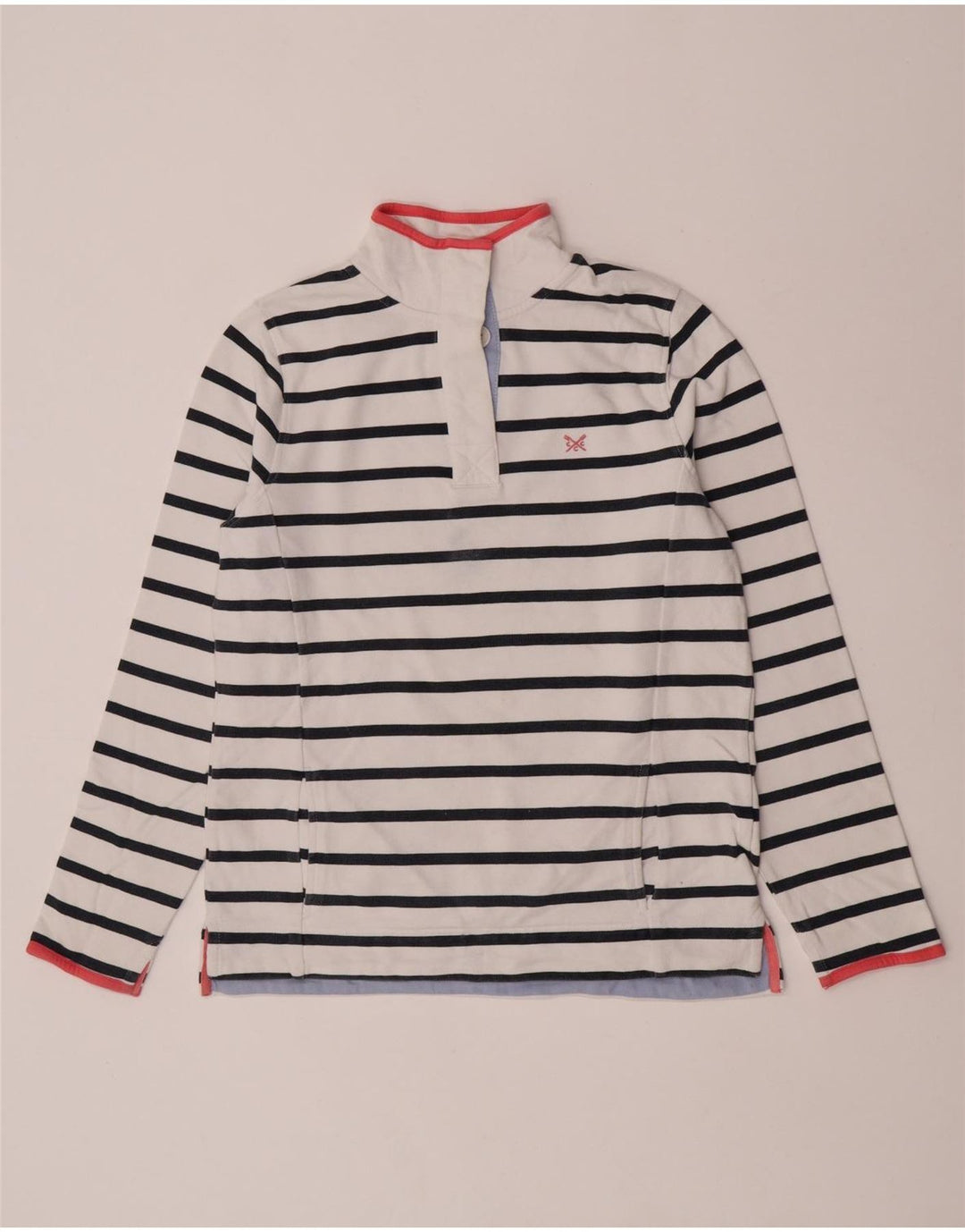 Crew Clothing Felpa da donna Maglione UK 10 Small White Striped