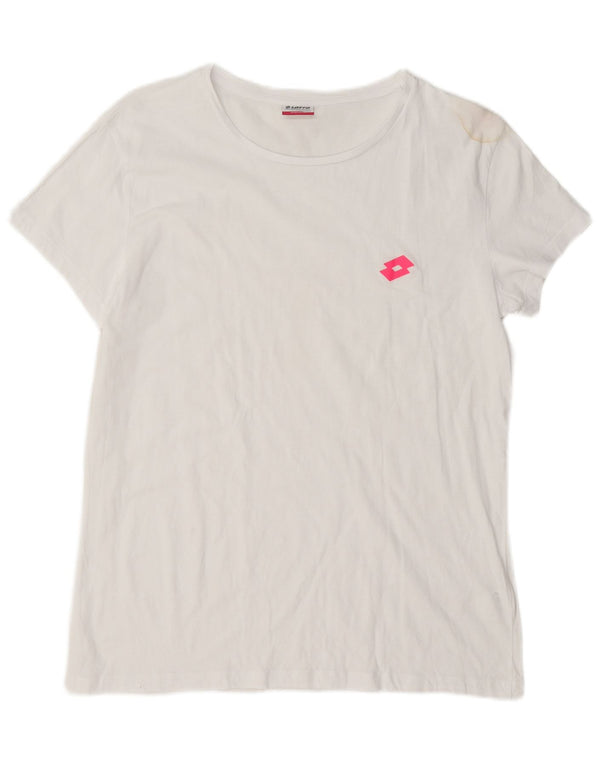 T-shirt da donna Lotto Top UK 18 XL cotone bianco