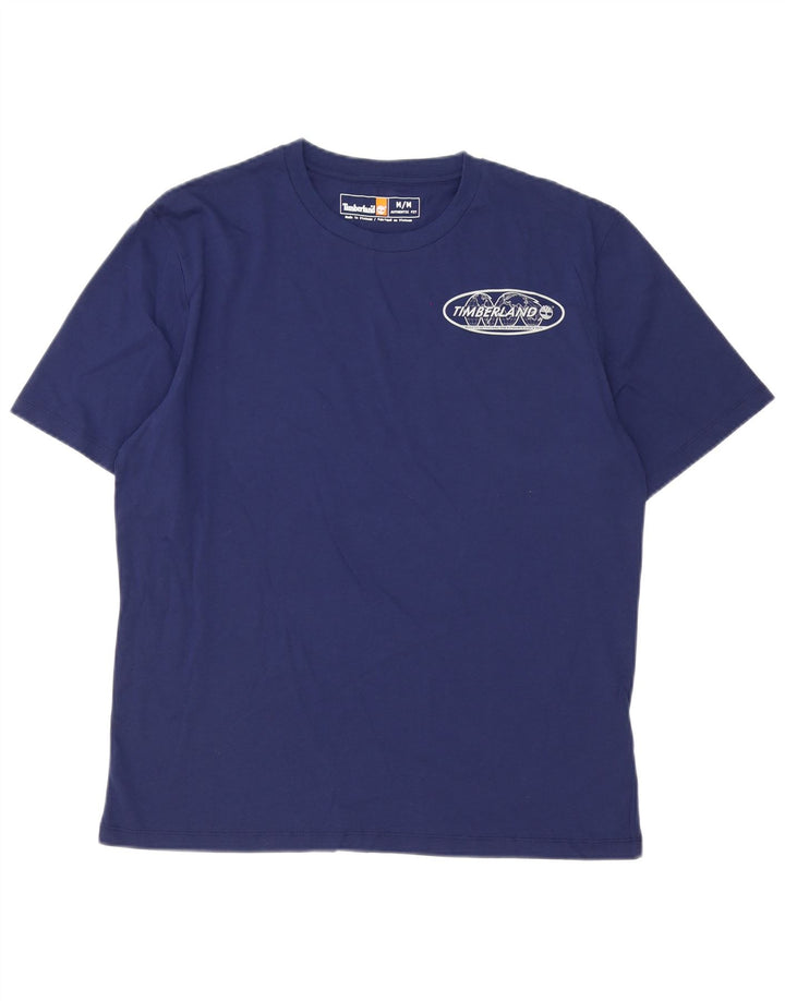 T-shirt grafica da uomo Timberland Top in cotone blu navy medio